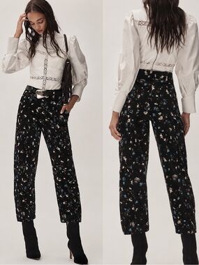 Anthropologie • Carson Floral Barrel Pants